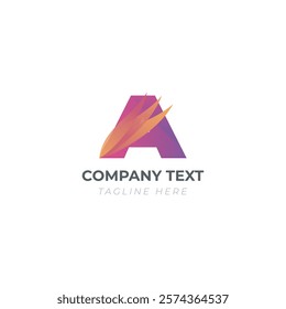 a letter abstract logo in orange gradient color 
