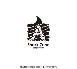 Letter A Abstract Logo. Sport Icon Logo created with Shark fin shape and alphabet design