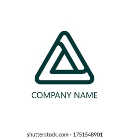 Letter A abstract logo template design vector illustration isolated. Triangle symbol company.