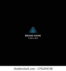 Letra A Resumen diseño de plantilla de logotipo en ilustración vectorial 