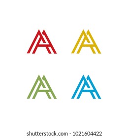 Letter A abstract logo vector graphic design template