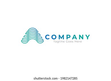 Letter A Abstract logo, letter A with wave combination, usable for business and company logos , flat design logo template,vector illustration