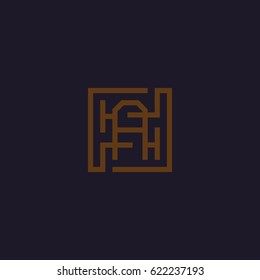 The letter A abstract maze vector logo.