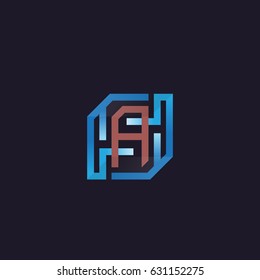 The letter A abstract maze vector logo