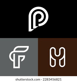Carta monograma abstracto diseño simple moderno y minimalista de logotipo. Este logotipo puede utilizarse para la empresa, el sitio web y la impresión