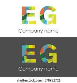 EG letter abstract mosaic shape icon colorful
