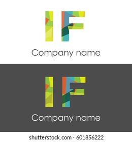 IF letter abstract mosaic shape icon colorful