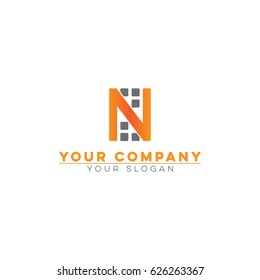 letter abstract N logo vector