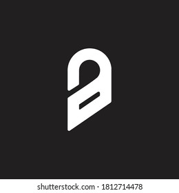 letter a abstract open padlock symbol logo vector