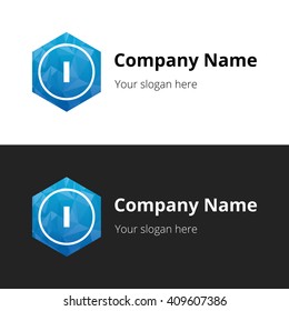 I Letter , Abstract Polygonal Background Logo, design for Corporate Business Identity, Alphabet letter