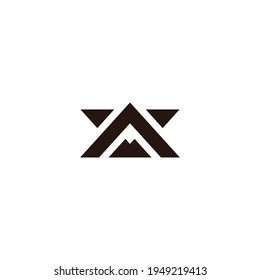 letter am abstract simple triangles geometric logo vector