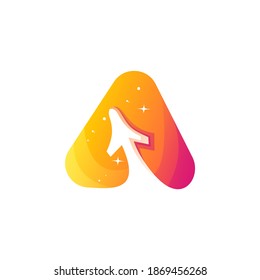 letter a abstract template logo design vector premium
