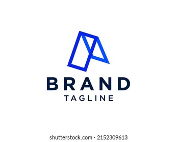Letra A Resumen Logotipo Triángulo. Combinación de Flechas Geométricas Azules. Usable para Logos de Negocios y Tecnología. Elemento de plantilla de diseño de logotipo de vectores planos.