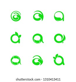 Letter a abstract vector logo collection set