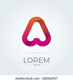 A Letter Abstract Vector Logo Design Template. Creative Typographic Concept Icon
