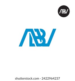 Diseño de logotipo de monograma ABV Carta