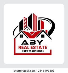 Letter ABY building vector, ABY initial construction. ABY real estate. Home letter logo design, ABY real estate Logo , Style home logo
