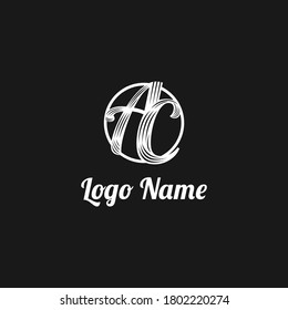 Letra AC Monograma artístico Resumen Logotipo creativo