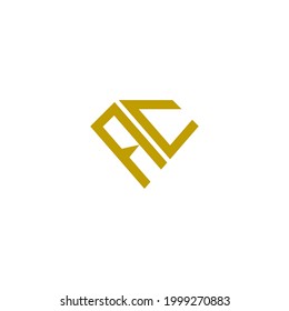 letra AC, logotipo de diamante CA	