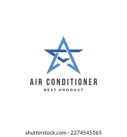 Letter AC, CA star shape logo design concept
