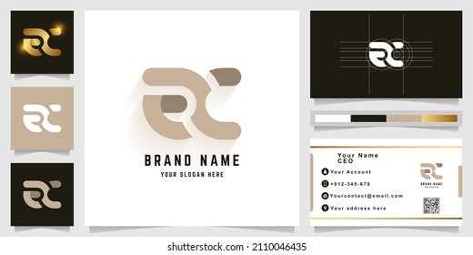 Letter ac or ec monogram logo with business card design