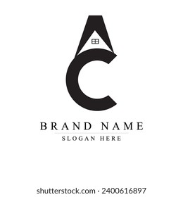 Letter AC house logo, Creative letter AC	
