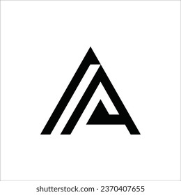 Letter AC initial monogram triangle shape pattern line art modern brand unique logo