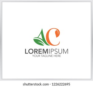 Letter AC with leaf icon