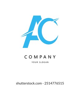 Letter Ac, light color modern vector logo, Vector Premium
