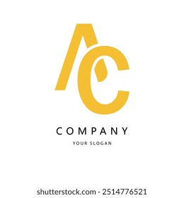 Letter Ac, light color modern vector logo, Vector Premium