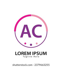 letter AC logo. A C. AC logo design vector illustration for creative company, business, industry