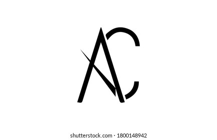 Letra AC patrón de diseño de logotipo vectorial
