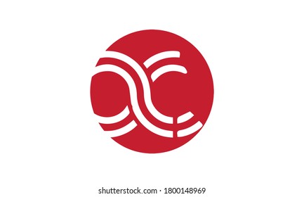 Letra AC patrón de diseño de logotipo vectorial