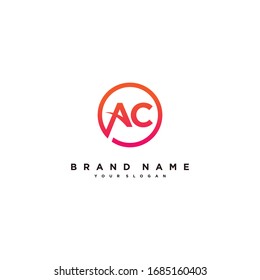 letter AC logo design vector template