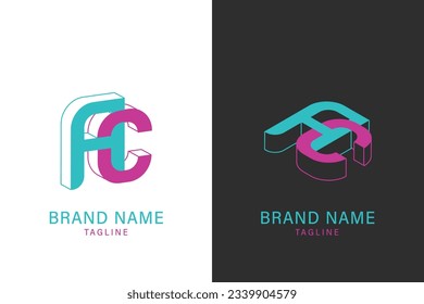 Letter Ac logo design. Vector logotype. Graphic alphabet symbol for corporate identity