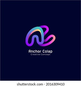 letter AC logo gradient colorful modern