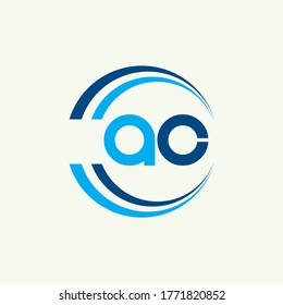 Icono de logotipo AC de letra plana y plantilla de diseño vectorial.