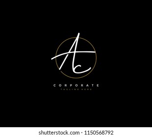 Letter AC Logo Manual Elegant Minimalist Signature Logotype