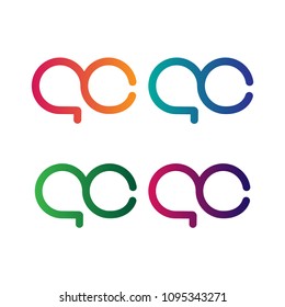 Letter AC Logo Set Color Design Vector