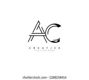 Letter AC Monoline Linear Minimalism Modern Type Logo