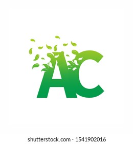 Letter AC Nature Leaf Logo Design Vector