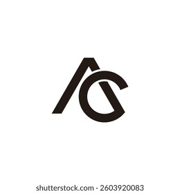 letter ac overlapping lines simple triangle logo vector 