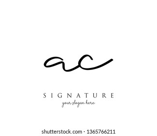 Letter AC Signature Logo Template - Vector
