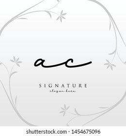 Letter AC Signature Logo Template - Vector