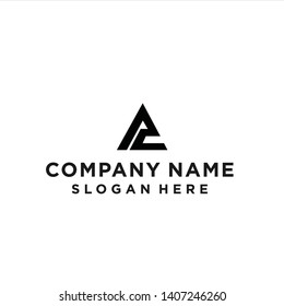 letter ac triangle logo design vector illustration template