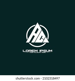Letter AC triangle logo design vector
