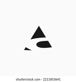 letter ac triangle logo design vector illustration template