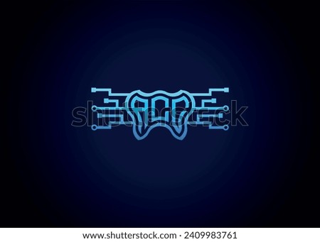 Letter ACC Modern Technology Vector Monogram Dental care shape Logo.