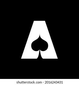 Buchstabe A + Ass Symbol. Vektorgrafik für Casino-Logo usw.