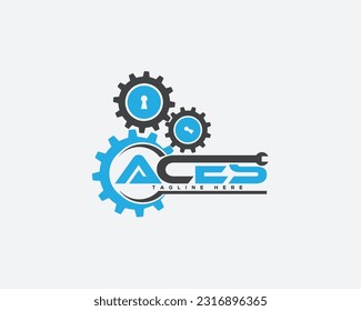 Letter ACES logo service set vector logo template